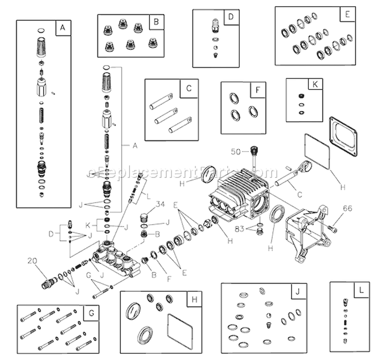 Page B Diagram and Parts List for 020297-0  Briggs and Stratton Pressure Washer
